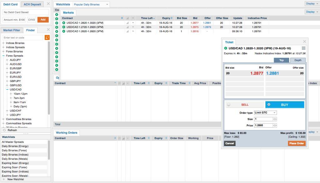 Nadex - Trade CFTC regulowane opcje binarne z USA